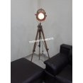 thumbnail image 3 of Royal Nautical Copper Natural Wooden Spot Light Adjustable Floor Lamp, 3 of 5