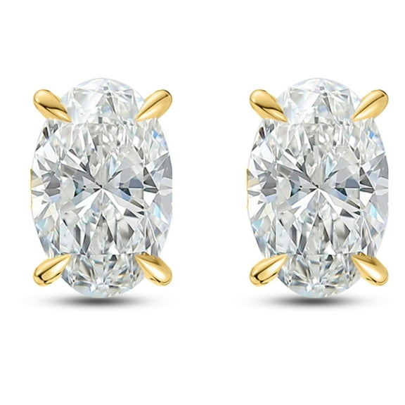 Oval Cut Stud Earrings for Women .86 Ct Simulated Diamond Sterling Silver Ginger Lyne