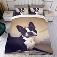 thumbnail image 4 of Boston Terrier Conjunto de sábanas temático, trío de piezas, cómodo y amigable con la piel, diseño único, regalo de decoración para el hogar para familiares, amigos y fans, 90 cm * 190 cm, 4 of 6