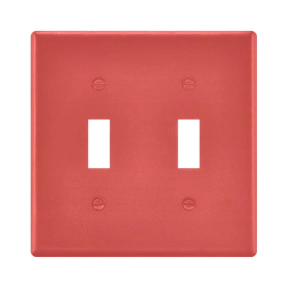 2 Gang Light Switch Cover Plate Plain Red Wall Plate Decorate Electrical Outlet Cover Plates 4.56”x4.48”