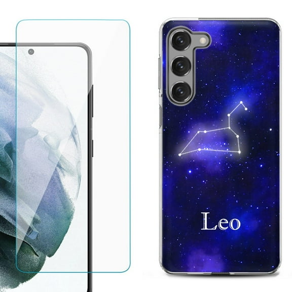 Shockproof Fashion Phone Case for Samsung Galaxy S23  / S23 Plus 5G, with Tempered Glass Screen Protector, by OneToughShield ® - Leo