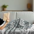 thumbnail image 3 of Saying Soft Flannel Fleece Throw Blanket, Everyone Has Ones Own Path Calligraphy Chaotic Doodle, Cozy Plush for Indoor and Outdoor Use, 50" x 60", Blue Grey White, by Ambesonne, 3 of 5