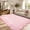 Pink, variant on Garvee 5'x7' Scalloped Wavy Border Area Rug Neutral Washable Carpet, Non Slip Minimalist Striped Floor Rug for Living Room Bedroom Home Office, Linen
