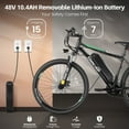 thumbnail image 4 of Gocio 27.5" Electric Mountain Bike 500W E-Bike with 48V 10.4Ah Battery, 19.8MPH Long Range Electric Bicycles with Aluminum, Lockable Front Fork Suspension, LCD Mountain E Bike for Adults, UL2849, 4 of 9