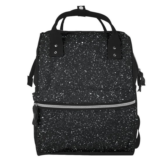 Defioc Black Glitter for Baby Diaper Bag Backpack - Baby Bag for Boys & Girls - Diaper Backpack - Large Travel Diaper Bags- Baby Registry Search & Shower Gifts