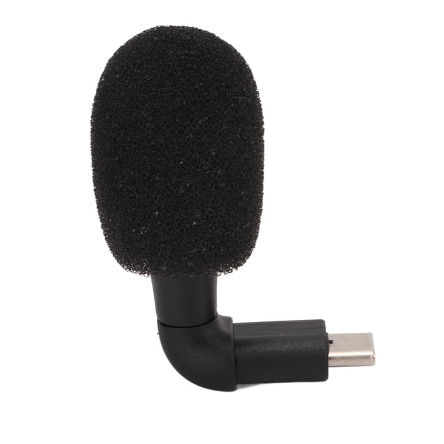 Micrófono mini para teléfono inteligente con conector tipo C, omnidireccional, de alta sensibilidad y ángulo de 90°, para conectar y usar.