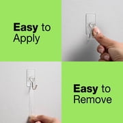 FrogTape reMOVEables Medium Clear Wire Hooks, 6 Hooks and 8 Adhesive Strips