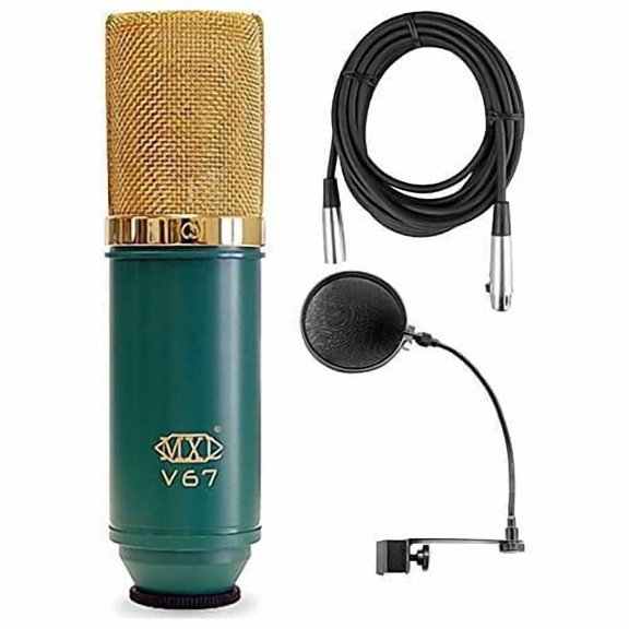 MXL-V67G Large Diaphram Condensor Microphone and Mic Cable and Pop Filter