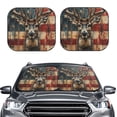 thumbnail image 2 of Sikiie American Flag Deer Art Print Foldable Car Windshield Sun Visor, Car Window Sunshade Suitable for Sedan, SUV and Truck Car Accessories-Small, 2 of 6