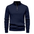 thumbnail image 2 of JTieacloth Mens Cardigan Sweater Outwear Mens Fashion Color Matching Large Cardigan Sweater Zipper Knit Shirt(Blue), 2 of 3