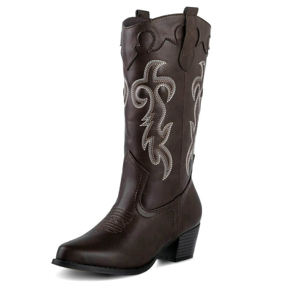 Canyon Trails Cowboy Boots for Women - Traditional Style Cowgirl Boots Comfortable Women Western Boots for Women & Teen Girls - Cowgirl Boots Women, Brown, 9