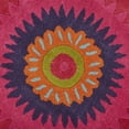 thumbnail image 1 of homeroots home decor 396249 3’ Round Pink Floral Edged Area Rug, 1 of 1