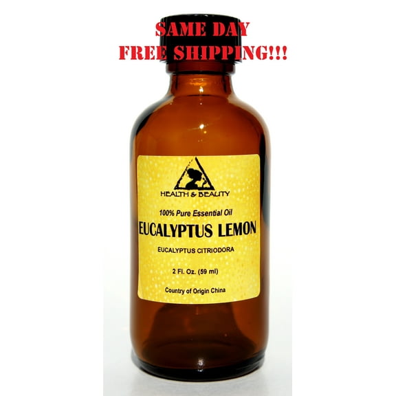 EUCALYPTUS LEMON ESSENTIAL OIL AROMATHERAPY 100% PURE NATURAL GLASS BOTTLE 2 OZ