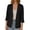 Black 13, variant on Karymi Rain Coats for Women Solid Linen Blend 3/4 Rolled Sleeve Blazer Jacket, Lapel Three Button Open Front Casual Suit Coat with Patch Side Pockets Rain Coats for Women