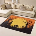thumbnail image 1 of DouZhe Tapis de Zone Motif Visage de Citrouille Maléfique Halloween Antidérapant Lavable en Machine, Style Tapis Paillasson, 63x48 Pouces, 1 of 6