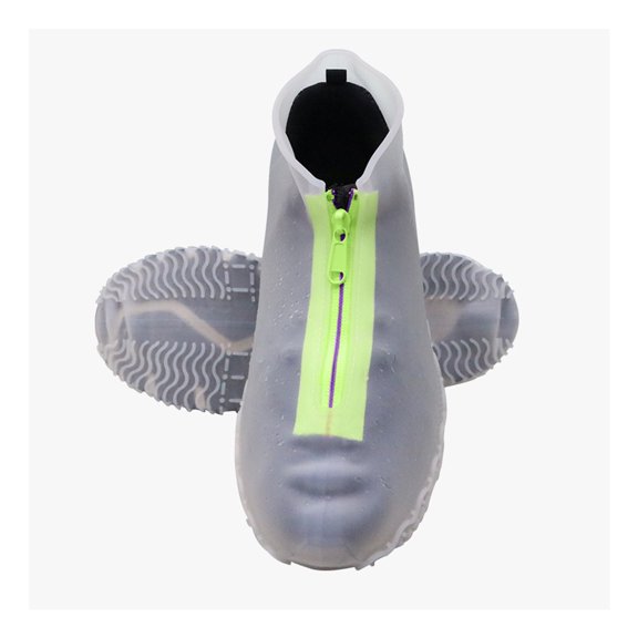 1 par de cubiertas de silicona para zapatos Unisex para mujer y hombre, cubiertas impermeables para zapatillas, Protector de lluvia, accesorio Accesorios de calzado Transparente, cremallera verde M Qarigey AP012537-02