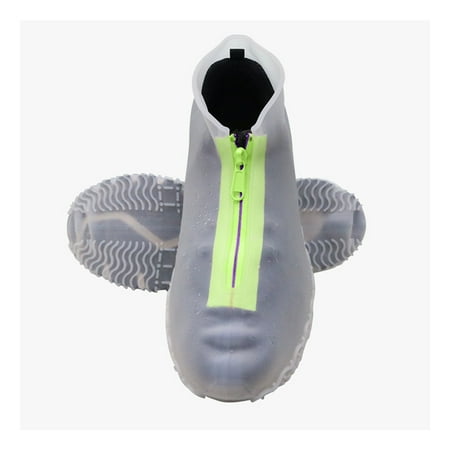 

1 Pair Woman Man Silicone Shoe Cover Waterproof Shoes Covers Portable Sneakers Protector Accessory for Outdoor Walking Transparent L Green Zipper