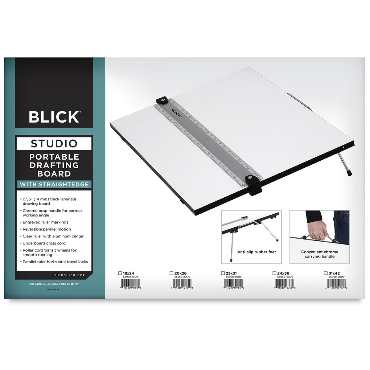 Blick Portable Tabletop Drafting Board with Parallel Ruler Straight Edge - 18 x 24