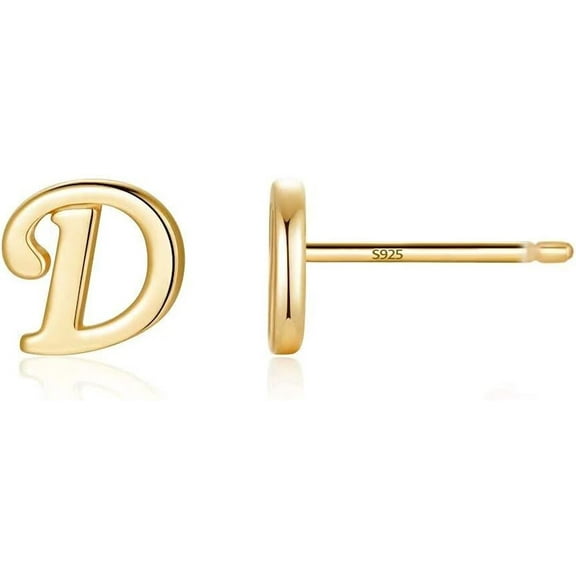 Initial Stud Earrings For Women S925 Sterling Silver Post 14K Gold Plated Tiny Letter Earrings Hypoallergenic Personalized Earrings[Z1]