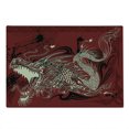 thumbnail image 2 of Dragon Cutting Board, Angry Dragon Doodle on Grunge Background Japanese Eastern Ethereal Pattern Print, Decorative Tempered Glass Cutting and Serving Board, Large Size, Ivory and Ruby, by Ambesonne, 2 of 5