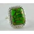 thumbnail image 2 of Navya Craft Green Copper Turquoise 925 Sterling Silver Handmade Women Statement Ring Size 5.0, 2 of 5