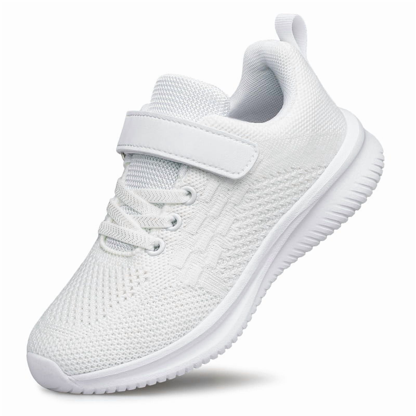 vibdiv Boys Girls Sneakers Cheerleading Shoes Lightweight Competition Youth Cheer Shoes Sports Athletic Running Kids Shoes All White Big Kid Size 5