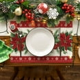 thumbnail image 2 of mubwai Poinsettia Pine Cone Christmas Placemats Set of 4, 12x18 Inch Seasonal Winter Holiday Table Mats for Party Dining Decoration, 2 of 6
