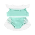 thumbnail image 1 of Kids Baby Girl Swimsuit Flying Sleeve Tops+Mesh Ruffle Triangle Shorts 2PCS Summer Holiday Beachwear Set, 1 of 6