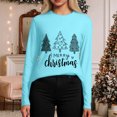 thumbnail image 6 of larppty Christmas Shirts for Women: Merry Christmas T Shirts Long Sleeve Christmas Tree Shirt Xmas Gift Blouse Tee Tops (Sky Blue, 3XL), 6 of 8