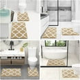 thumbnail image 6 of Buganda Microfiber Bathroom Rugs Set 2 Piece,U-Shaped Toilet Rug, Machine Wash Dry, Non-Slip Absorbent Shaggy Bath Mats for Tub, Shower and Bathroom (24"x16"+24"x20", Beige), 6 of 6