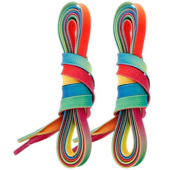 1 par de cordones planos coloridos, cordones de colores para zapatillas, cordones para patines de hielo, cordones resistentes al desgaste, cordones largos
