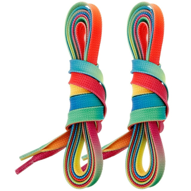 1 Paire de Lacets Plats Colorés Lacets Colorés pour Espadrilles Patins à Glace Lacets Résistants à l'Usure Lacets Longs