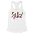 thumbnail image 1 of Smiley Jesus Is the Reason Christmas Tank Top Fitted Racerback Women's X-Small White, 1 of 5