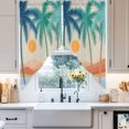thumbnail image 2 of Swag Curtain Valances Boho Summer Beach Swag Valances for Kitchen Windows Mount Coconut Tree Bohemian Short Topper Curtains Valance Tier Pair for Kitchen Bedroom Living Room Bathroom 28"x36", 2 of 8