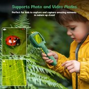Gofunly Green Microscope Camera for Kids Gifts Toys- Handheld Pocket Microscopes with 2.4 Screen and Autofocus,Mini Digital Educational Science Kit for Christmas Birthday