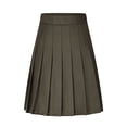 thumbnail image 4 of Womens Stretchy Pleated Midi Skirt Comfort High Waist Cheerleader School Uniform Skirt for Teen Girls, 4 of 6