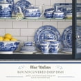 thumbnail image 2 of Portmeirion Spode Blue Italian Round Covered Deep Dish, 2 Quart Serving Dish for Vegetables, Dinner Table Centerpiece, Made from Fine Porcelain, Microwave and Dishwasher Safe, 2 of 7