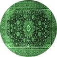 thumbnail image 1 of Ahgly Company Indoor Round Medallion Emerald Green Traditional Area Rugs, 6' Round, 1 of 4