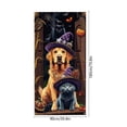 thumbnail image 3 of Lilixerw Halloween Door Banner, Golden Retriever Cat Witch Hat Pumpkin Spider Web Bat Print, for Entry Door, Wall, Porch and Party Backdrop Decoration, 70.8x35.4 inch, 3 of 6
