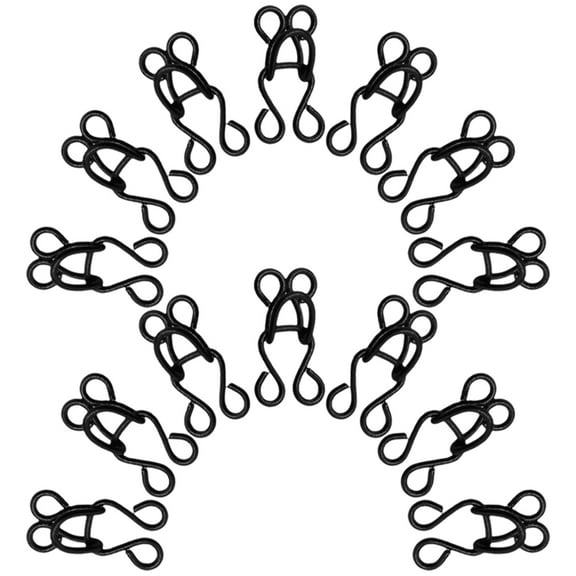 LEORX 100pcs Sewing Hooks Eyes Closure for Pants Black Invisible Design for Women