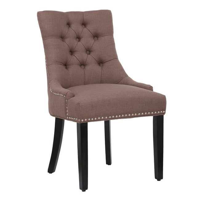 Costaelm Modern Upholstered Wingback Dining Chair, Brown (Set of 1)