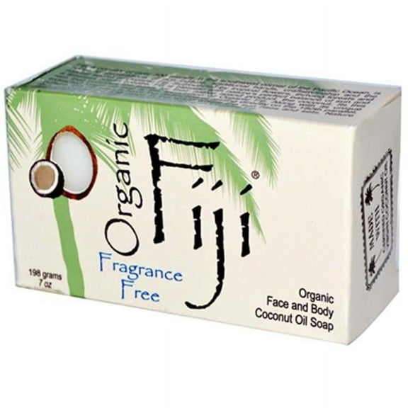 Organic Fiji 0174490 Fragrance Free Organic Virgin Coconut Oil Face & Body Soap - 7 oz