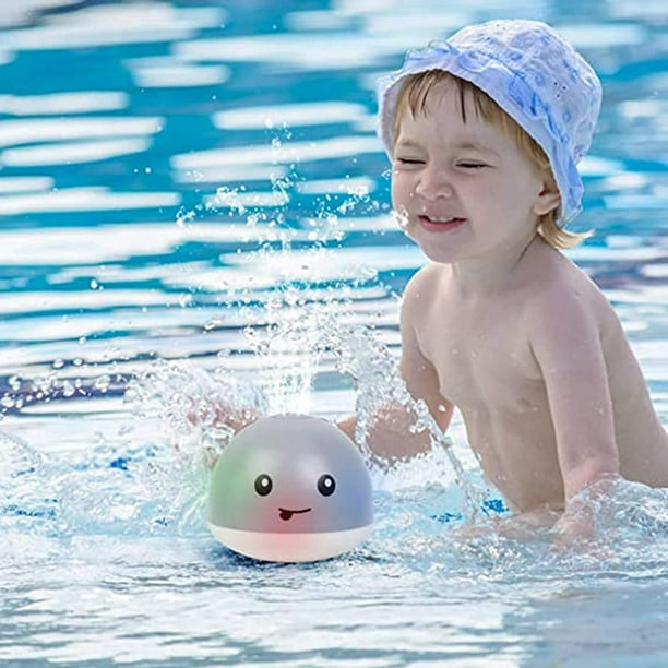 Juguetes de bano para bebes juguete de bano de agua con rociador automatico de ballena con luz LED rociador de induccion juguetes de ducha para banera para ninos pequenos juguete de bano