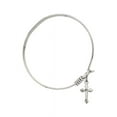 thumbnail image 2 of 6 1/4 inch Round Eye Hook Bangle Bracelet w/ Cross in Sterling Silver, 2 of 3