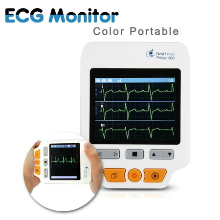 - Heal Force 180D Color Portable ECG Monitor with ECG Lead Cables and 50Pcs ECG Electrodes