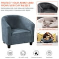 thumbnail image 6 of CJC Velvet Club Chair Cover 2-Piece Stretch Tub Slipcover Plush Chair Covers Armchair Sofa Couch Cover, Gray Blue, 6 of 8