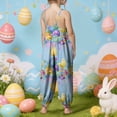thumbnail image 5 of Staki Girls Rompers Girls Wide Leg Jumpsuit Kids Casual Sleeveless Romper Spaghetti Overalls with Pockets 1-10Y(Blue,5-6 Years), 5 of 6
