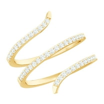 Rosec Jewels Certified Real Diamond Wrap Ring - Cocktail Ring for Women - HI-SI Quality - Ready to Gift, 14K Yellow Gold, US 5.00