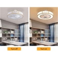 thumbnail image 2 of 20'' Caged Low Profile Ceiling Fan with Light, Flush Mount Farmhouse Quiet Fandelier with Remote Control, 3 Color/3 Wind Speed/Timer, Small Gold Enclosed Bedroom Kitchen Ceiling Fan, 2 of 9
