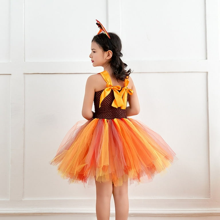 orange tutu dress Oyemwen Tiered High Low Tulle Maxi Tutu Dress Orange (Custom Colors Available)